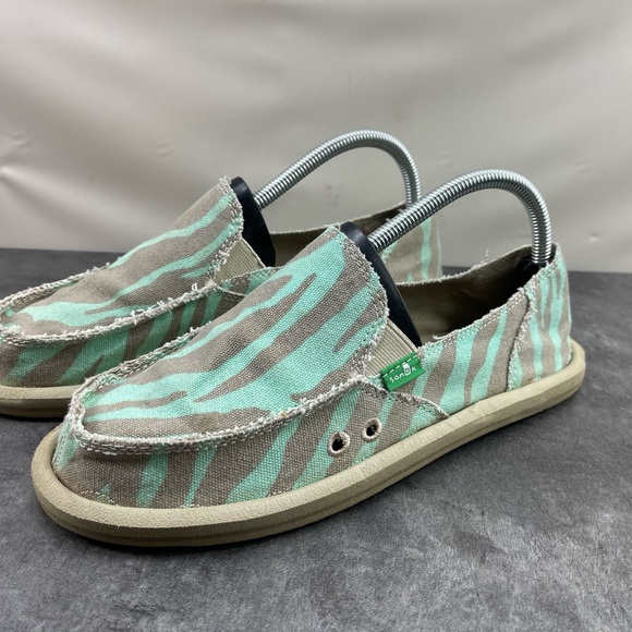 Sanuk Fiona Women’s Shoes Gray Green 8 M Sidewalk Surfer Comfort Loafers - Picture 7 of 15